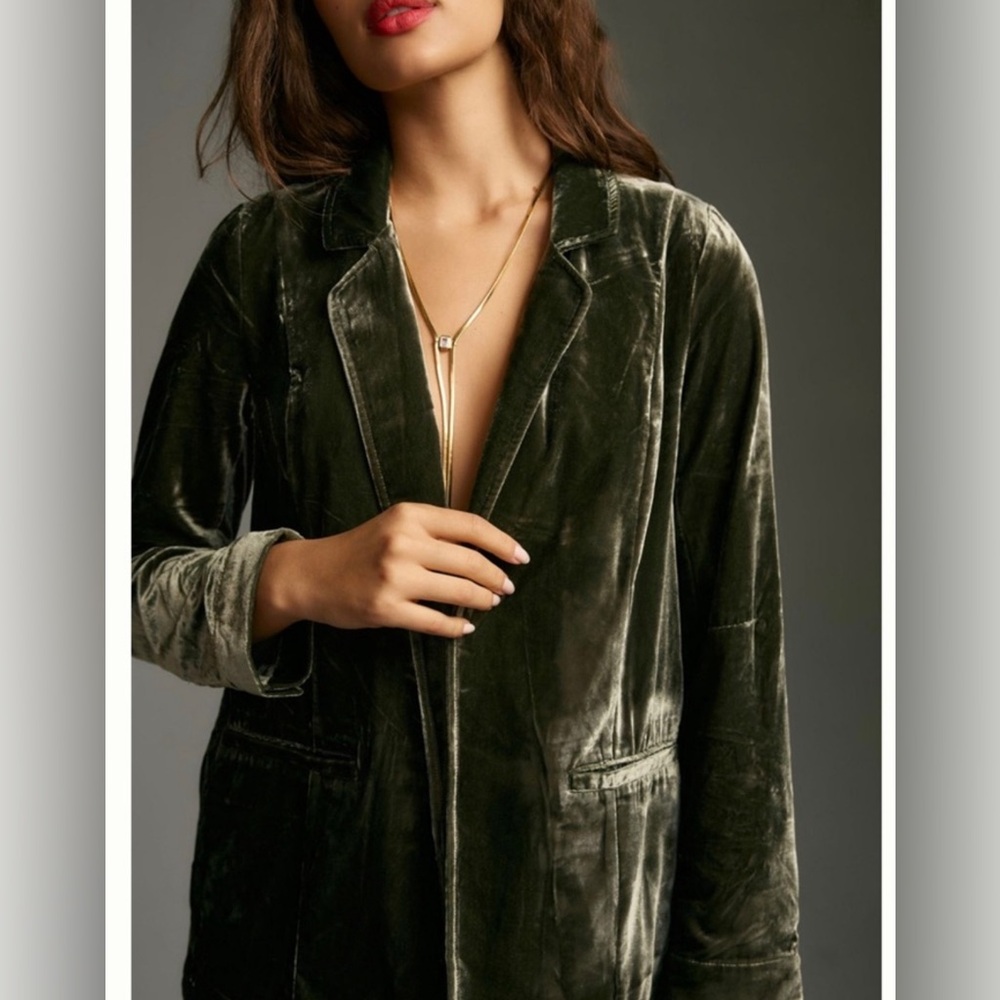 Anthropologie Iridescent Velvet Blazer by Cartonnier, size 4